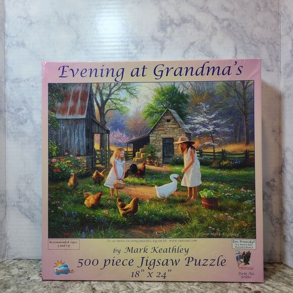 Sunsout evening at grandma's 500 pc jigsaw puzzle New Sealed 18"x24" - Picture 1 of 4